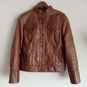 Gap Leather Jacket - Brown